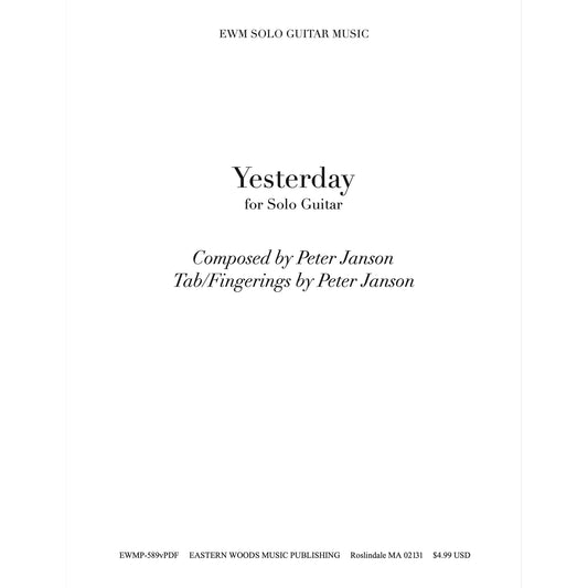 "Yesterday" sheet music with tabs (PDF Download)