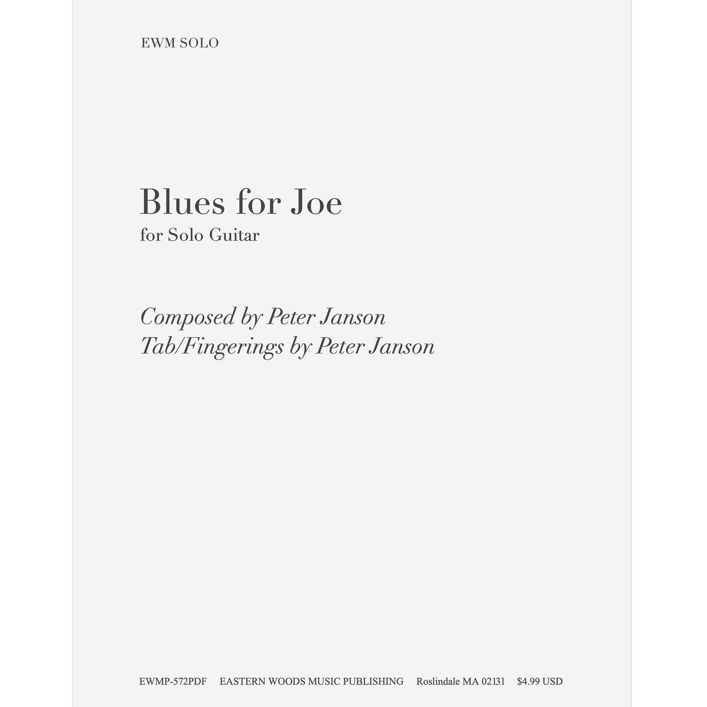 "Blues for Joe" sheet music with tabs (PDF Download)