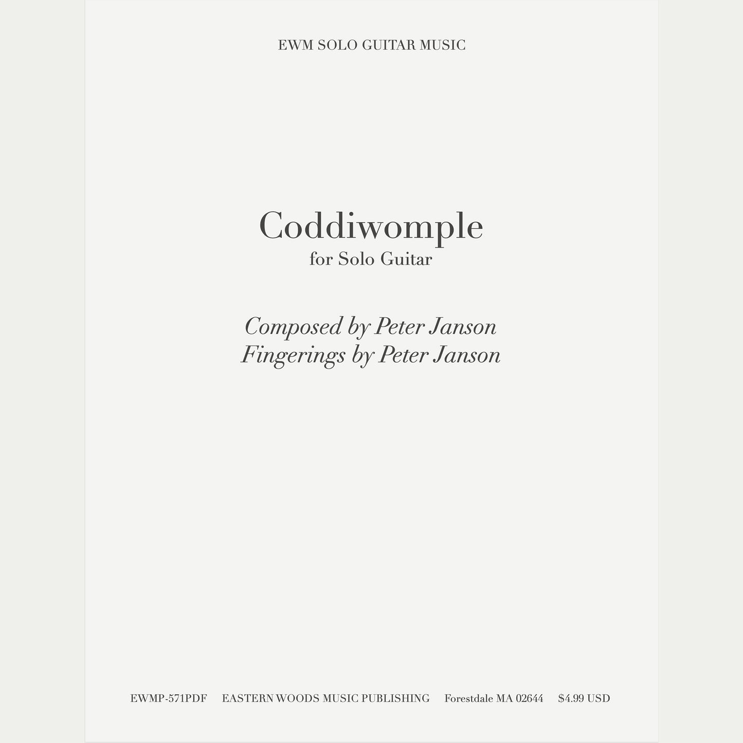 "Coddiwomple" sheet music with tabs (PDF Download)